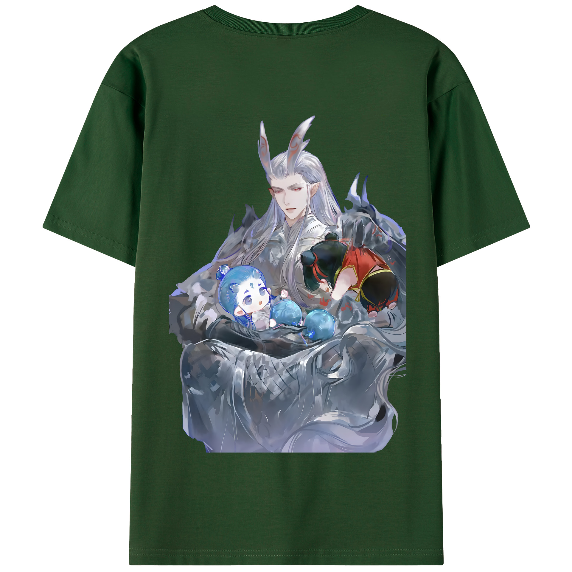 （画像用） Ne Zha 2 ナタ 魔童の大暴れ 綿100％半袖Tシャツ（背面プリント）